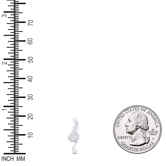 0.11 Ctw Natural Diamond Heart Gift Pendant in 10k White Gold