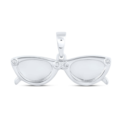 0.02 Ctw Natural Diamond Shades Gift Pendant in 10k White Gold