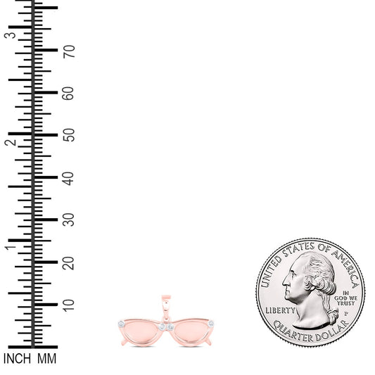 0.02 Ctw Natural Diamond Shades Gift Pendant in 10k Rose Gold