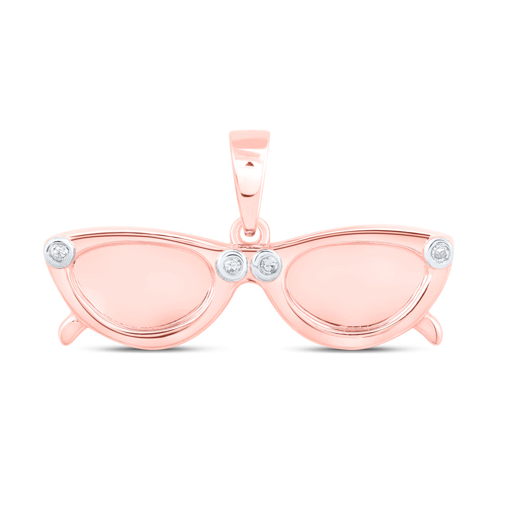 0.02 Ctw Natural Diamond Shades Gift Pendant in 10k Rose Gold