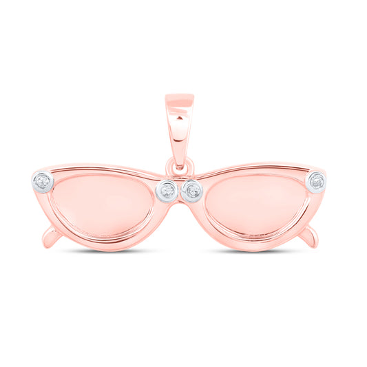 0.02 Ctw Natural Diamond Shades Gift Pendant in 10k Rose Gold