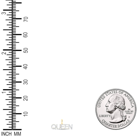 0.3 Ctw Natural Diamond QUEEN Name Pendant in 10k Yellow Gold