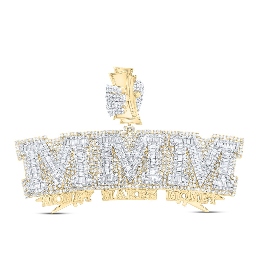 4.49 Ctw Natural Diamond MMM Money Makes Money Pendant in 10k Yellow Gold
