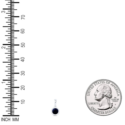 0.29 Ctw Natural Diamond Center Black Round Shape Pendant in 10k White Gold