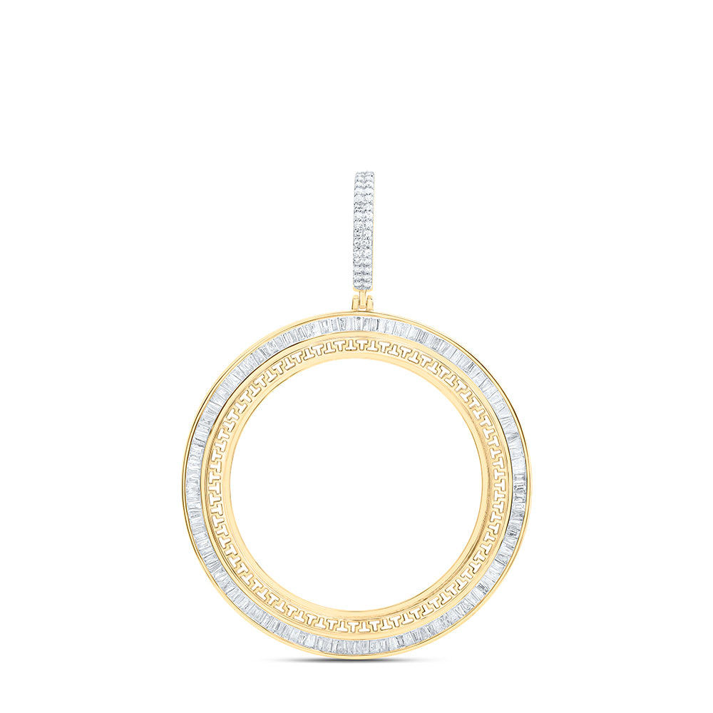1.88 Ctw Natural Diamond Memory Bezel Round Circle Pendant in 14k Yellow Gold