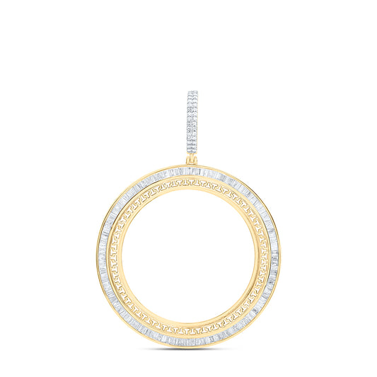 1.88 Ctw Natural Diamond Memory Bezel Round Circle Pendant in 14k Yellow Gold