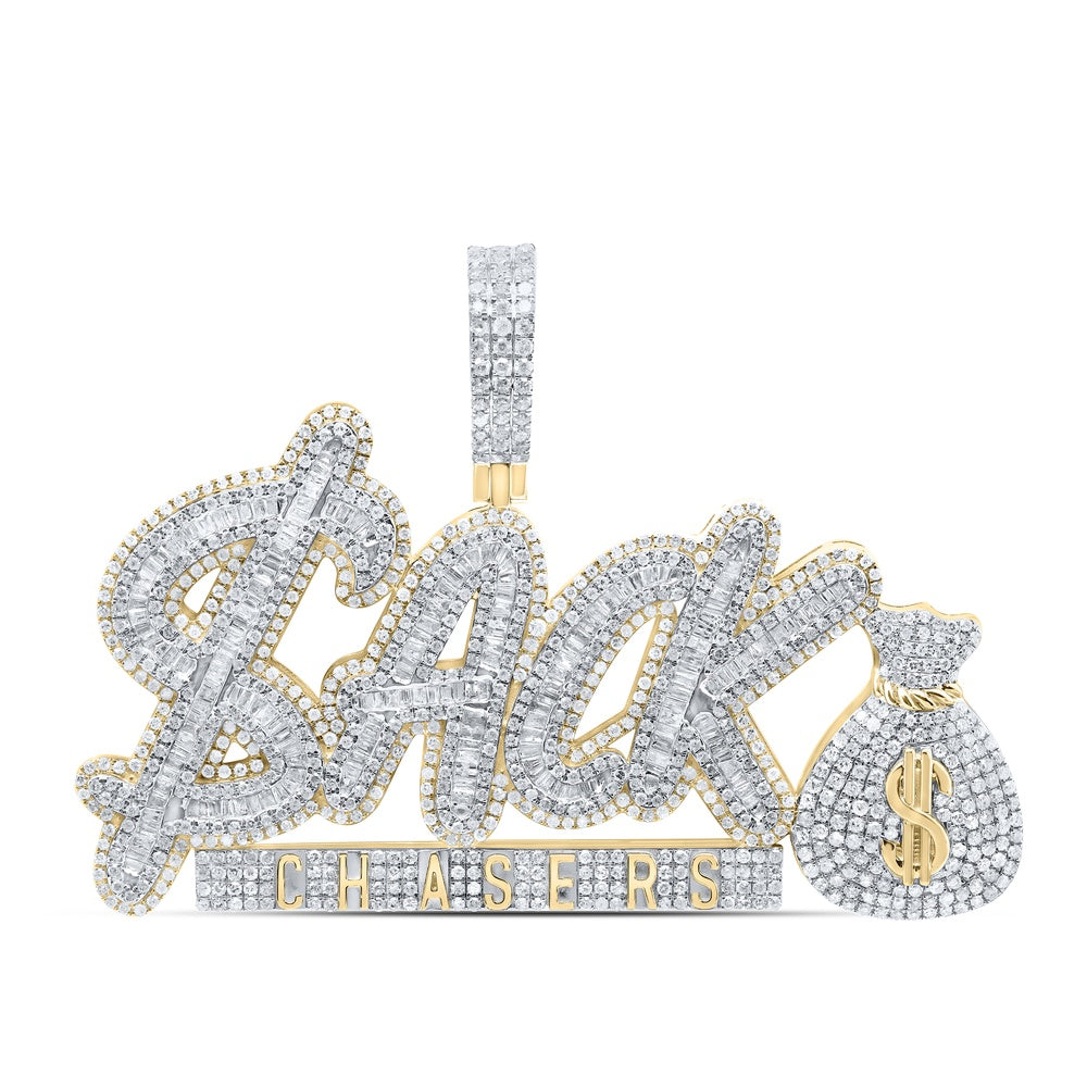 4.6 Ctw Natural Diamond Money Bag Sack Chasers Pendant in 10k Yellow Gold