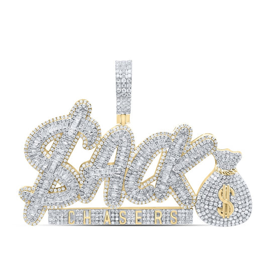 4.6 Ctw Natural Diamond Money Bag Sack Chasers Pendant in 10k Yellow Gold