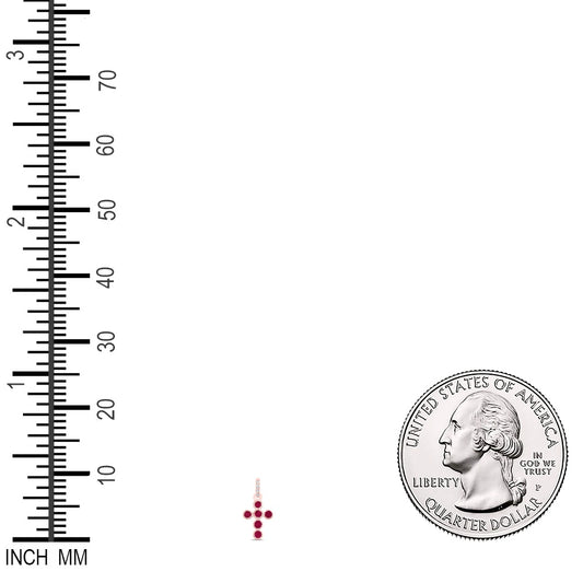 0.16 Ctw Natural Diamond Red Cross Pendant in 14k Rose Gold