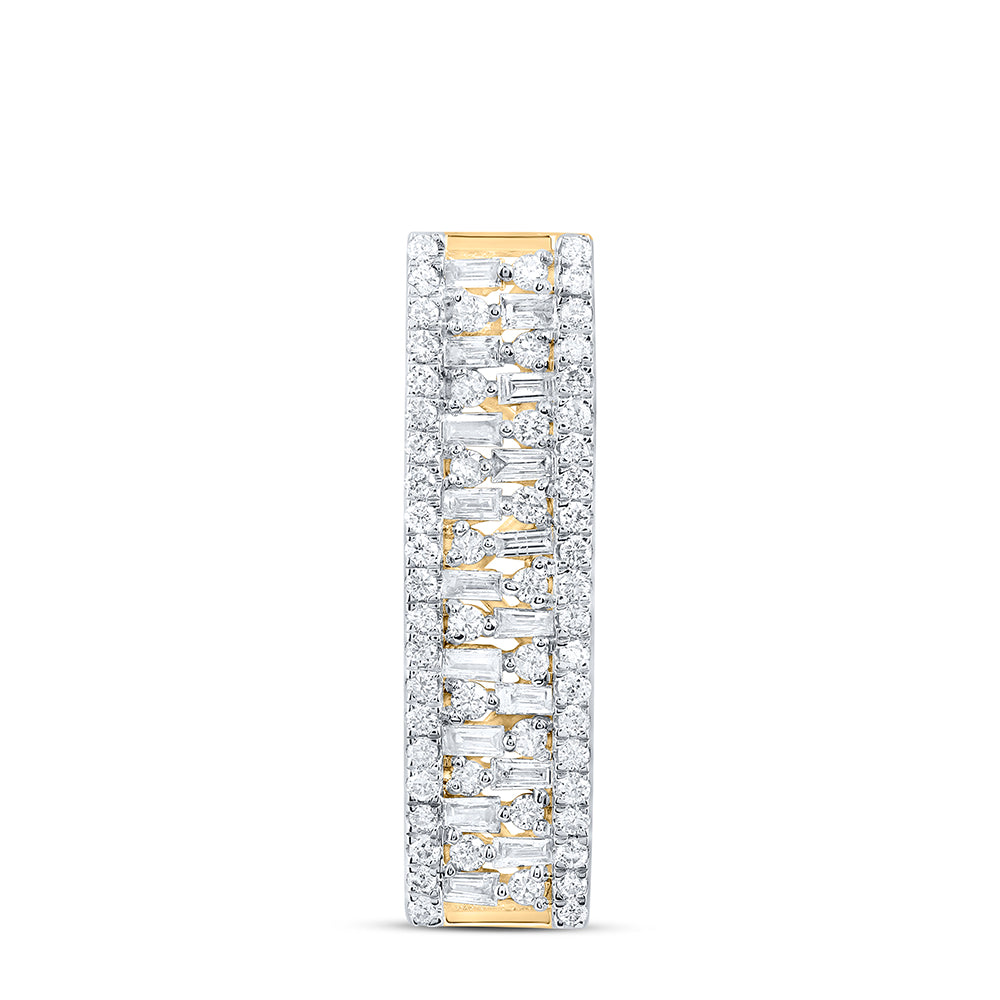 0.38 Ctw Natural Diamond Cute Rectangular Pendant in 14k Yellow Gold