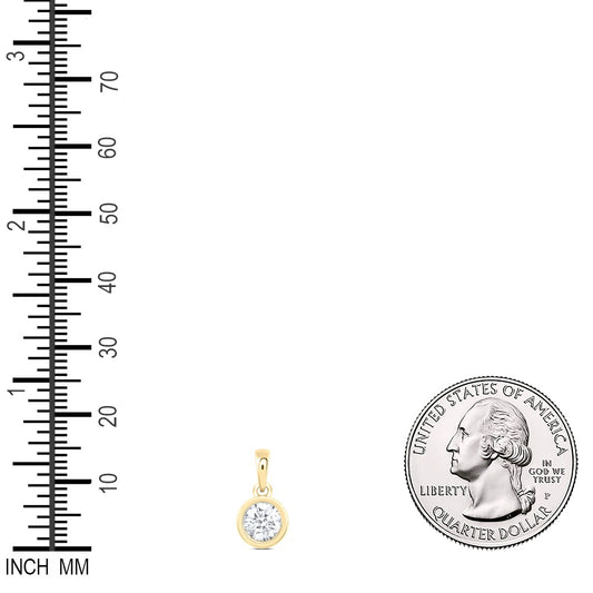 0.72 Ctw Natural Diamond Fashion Round Shaped Pendant in 14k Yellow Gold