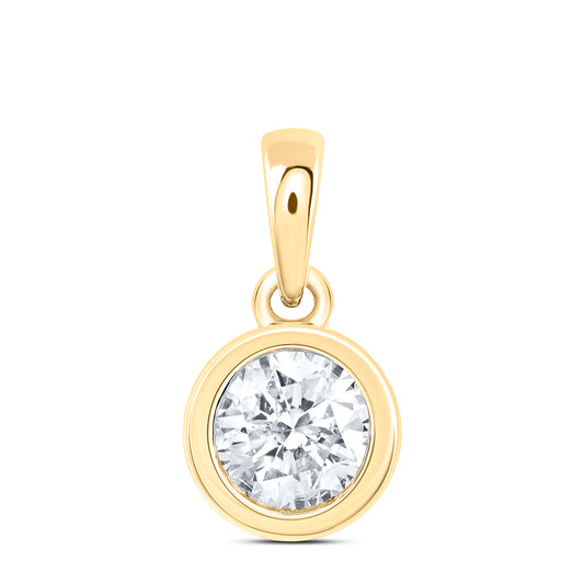 0.72 Ctw Natural Diamond Fashion Round Shaped Pendant in 14k Yellow Gold