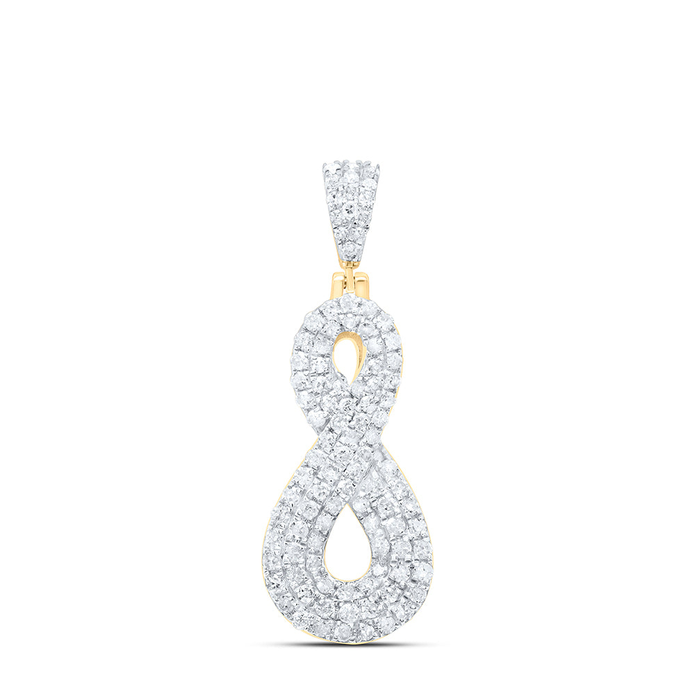 0.43 Ctw Natural Diamond Cluster Infinity Pendant in 10k Yellow Gold