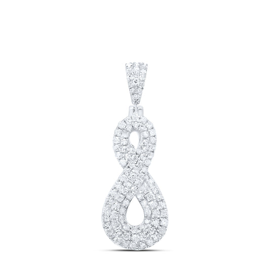 0.42 Ctw Natural Diamond Cluster Infinity Pendant in 10k White Gold