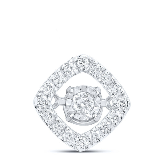 0.16 Ctw Natural Diamond Center Stone Pendant in 10k White Gold