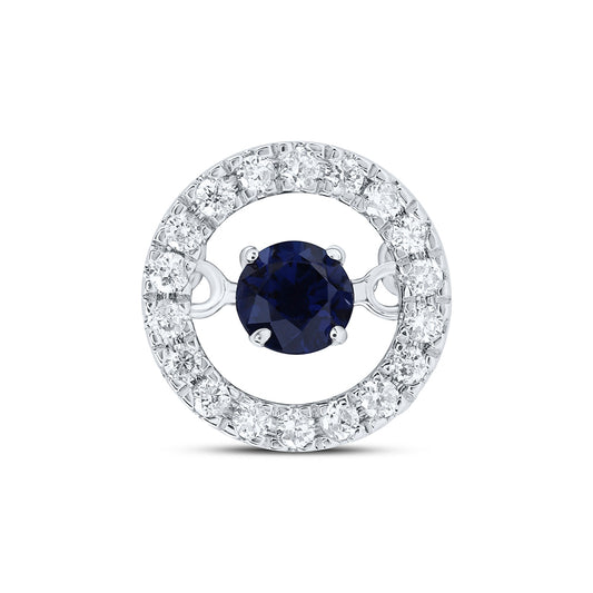 0.25 Ctw Natural Diamond Black Center Round Pendant in 10k White Gold