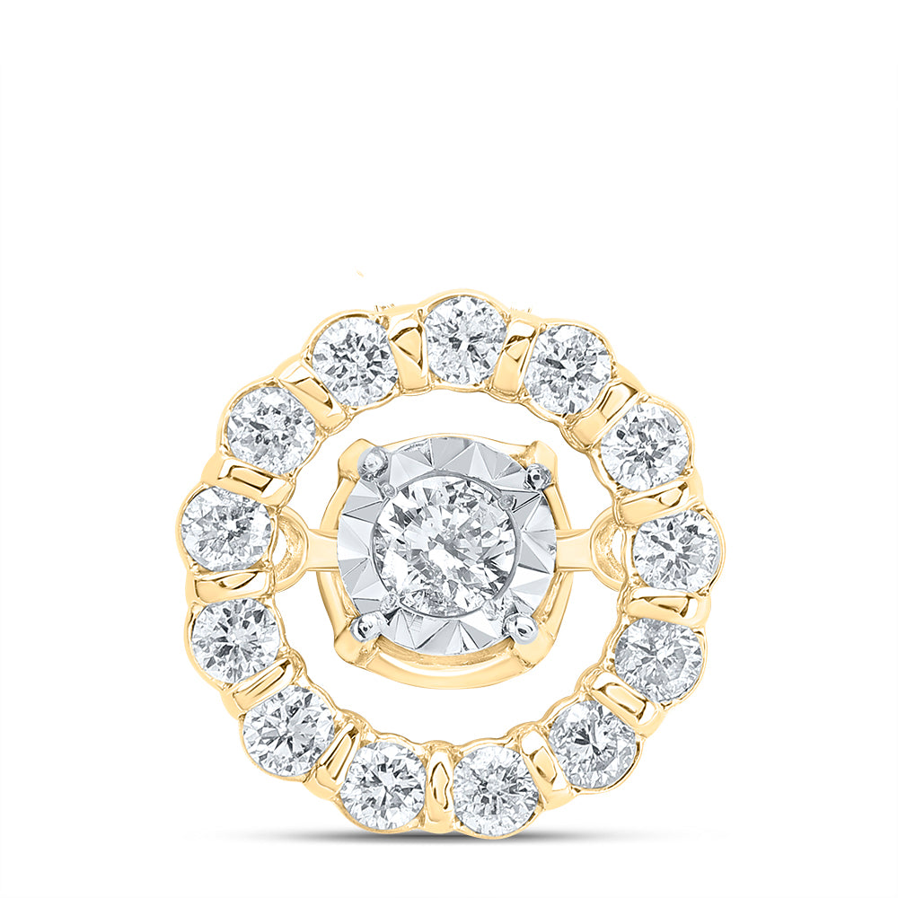 0.16 Ctw Natural Diamond Center Stone Pendant in 10k Yellow Gold