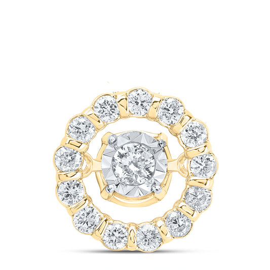 0.16 Ctw Natural Diamond Center Stone Pendant in 10k Yellow Gold