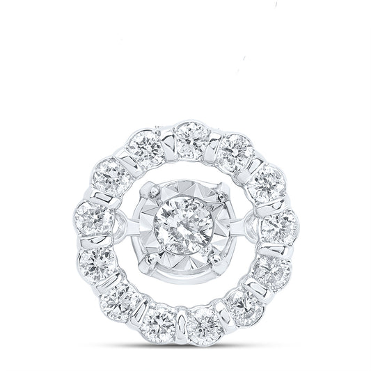 0.16 Ctw Natural Diamond Center Stone Pendant in 10k White Gold