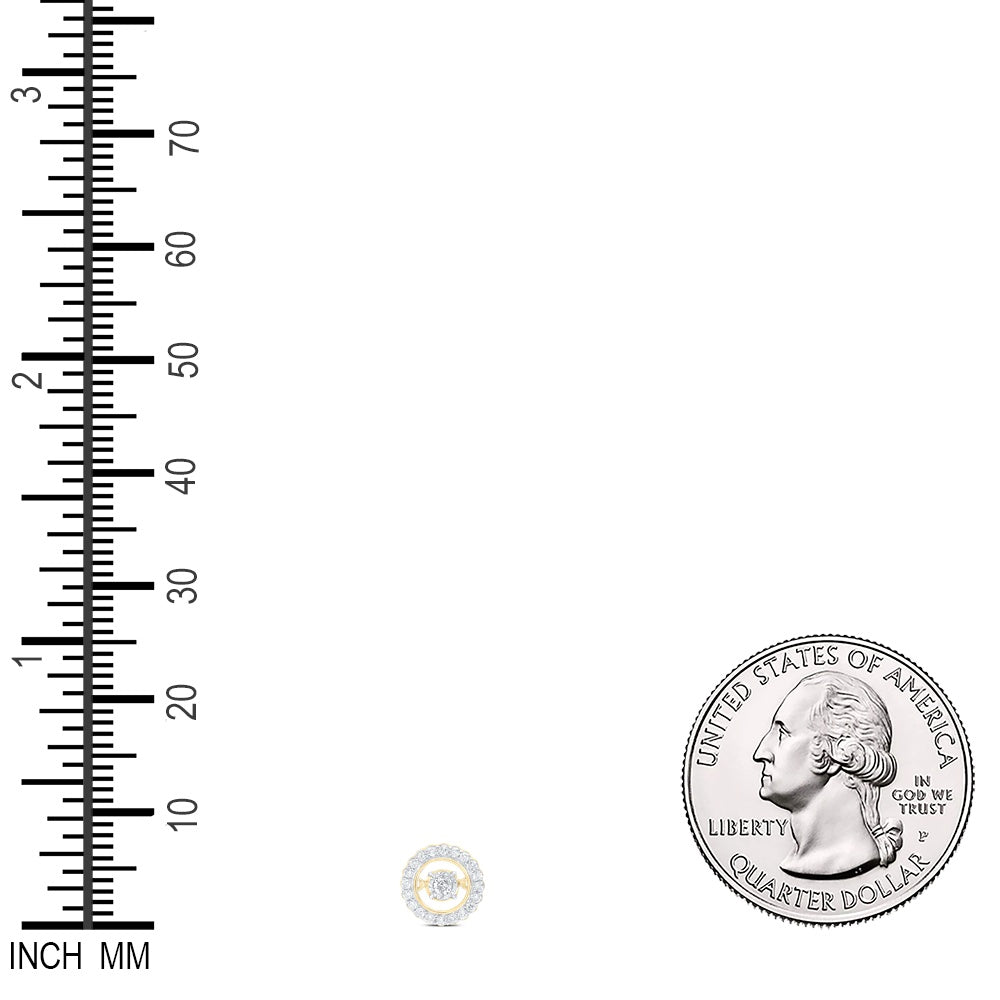 0.18 Ctw Natural Diamond Round Center Pendant in 10k Yellow Gold