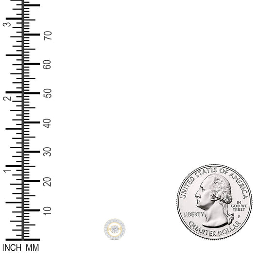 0.18 Ctw Natural Diamond Round Center Pendant in 10k Yellow Gold