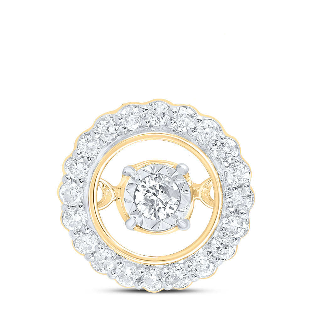 0.18 Ctw Natural Diamond Round Center Pendant in 10k Yellow Gold