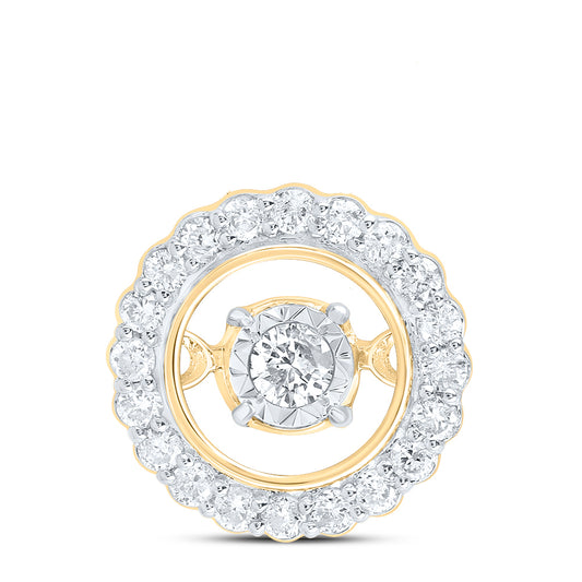 0.18 Ctw Natural Diamond Round Center Pendant in 10k Yellow Gold