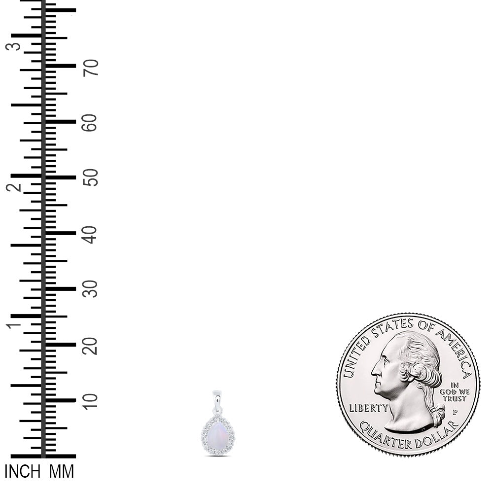 0.92 Ctw Natural Diamond Teardrop Gift Pendant in 10k White Gold