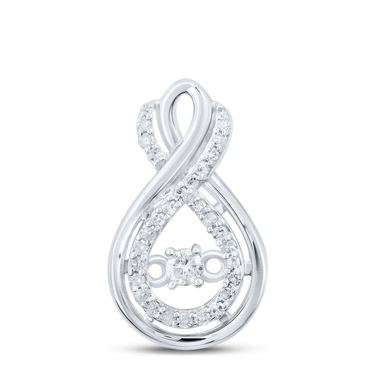 0.19 Ctw Natural Diamond Infinity Center Pendant in Sterling Silver