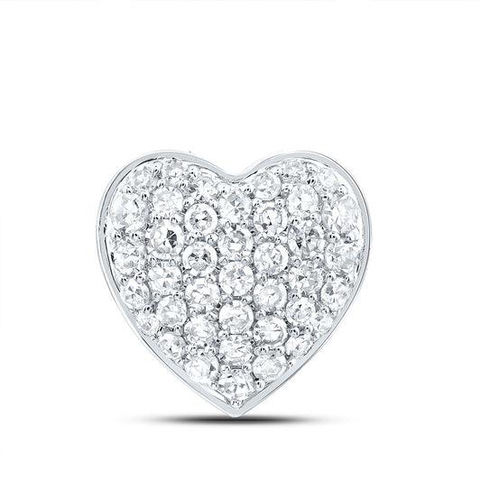 0.2 Ctw Natural Diamond Heart Small Pendant in 10k White Gold