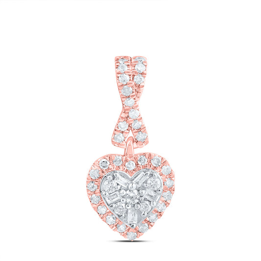 0.2 Ctw Natural Diamond Fashion Heart Pendant in 10k Rose Gold