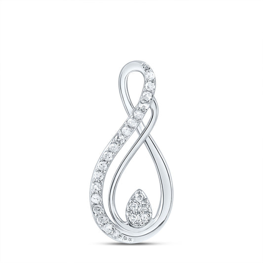 0.09 Ctw Natural Diamond Open Infinity Pendant in 10k White Gold
