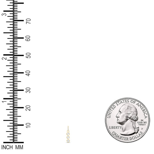 0.16 Ctw Natural Diamond Three Round Straight Pendant in 14k Yellow Gold