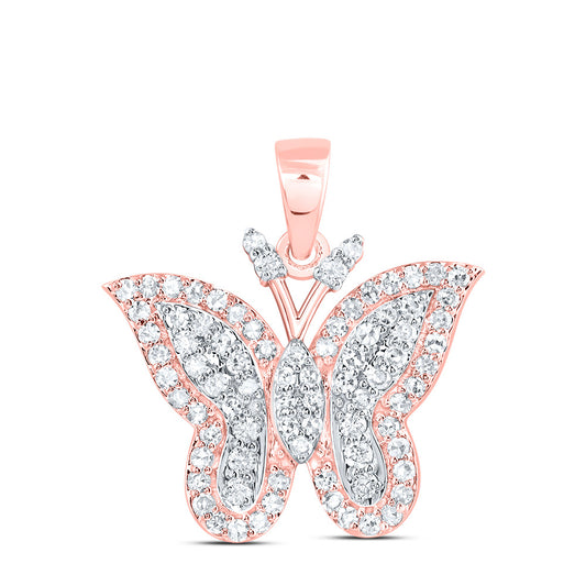 0.45 Ctw Natural Diamond Hiphop Heart Pendant in 10k Rose Gold
