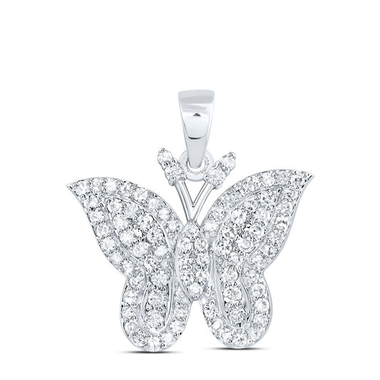 0.45 Ctw Natural Diamond Hiphop Heart Pendant in 10k White Gold