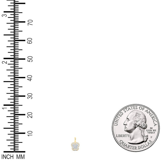 0.19 Ctw Natural Diamond Two Tone Butterfly Pendant in 10k Yellow Gold