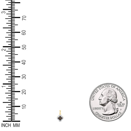 0.15 Ctw Natural Diamond Brown Clover Pendant in 10k Yellow Gold