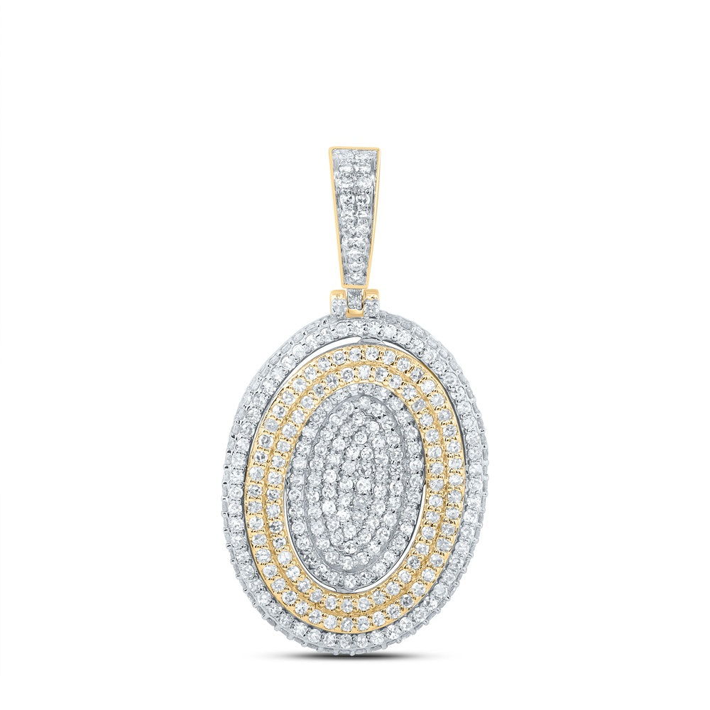 1.36 Ctw Natural Diamond Hiphop Initial Letter O Pendant in 10k Yellow Gold
