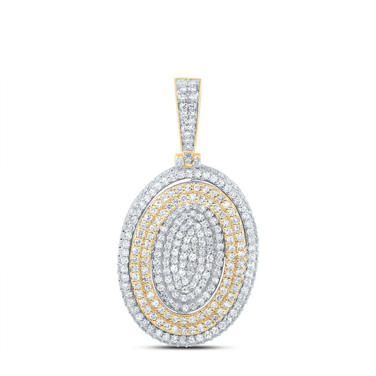 1.36 Ctw Natural Diamond Hiphop Initial Letter O Pendant in 10k Yellow Gold