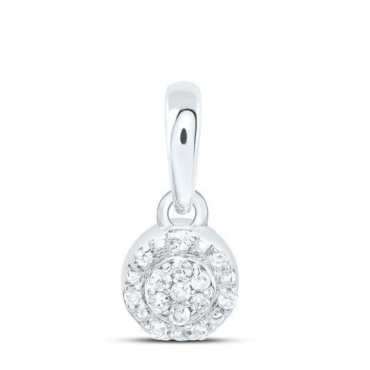 0.05 Ctw Natural Diamond Round Shape Gift Pendant in Sterling Silver