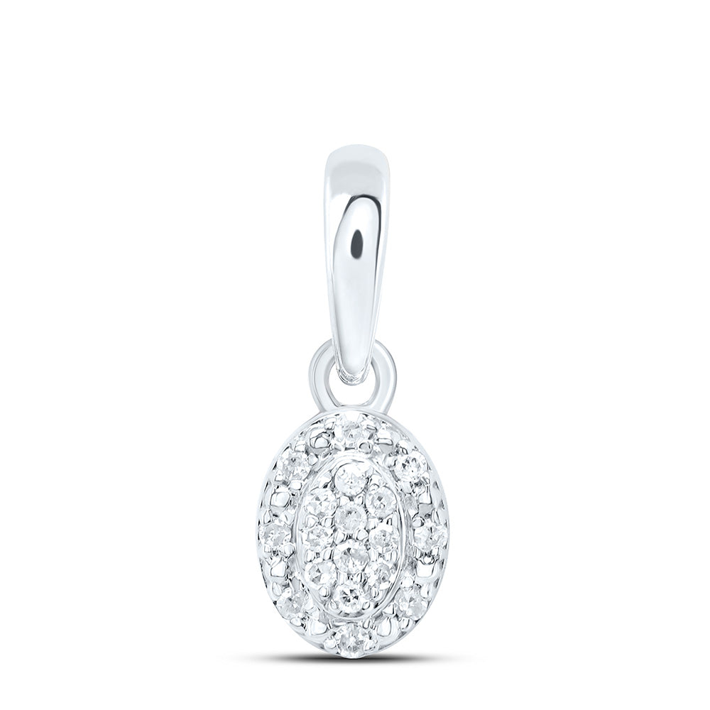 0.06 Ctw Natural Diamond Marque Tiny Pendant in Sterling Silver