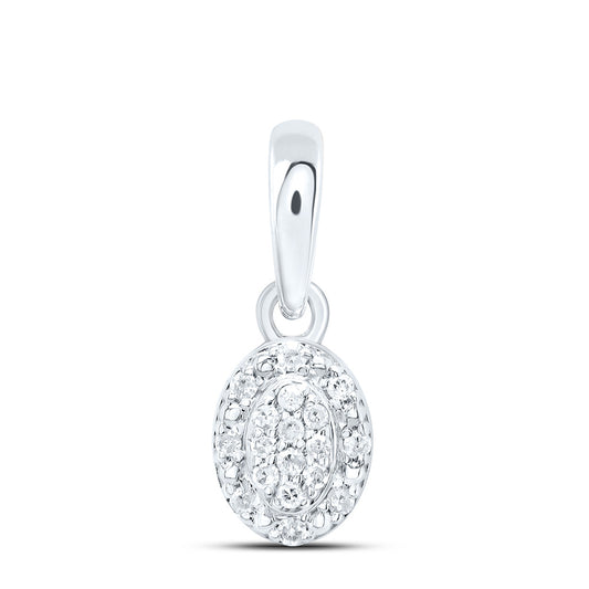 0.06 Ctw Natural Diamond Marque Tiny Pendant in Sterling Silver