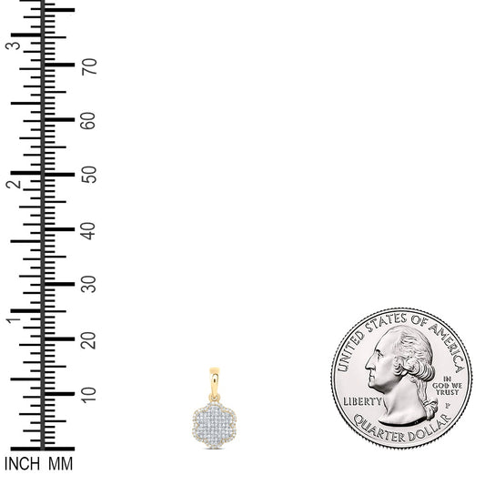 0.46 Ctw Natural Diamond Clover Fashion Gift Pendant in 10k Yellow Gold