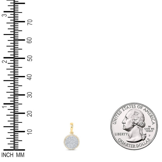 0.6 Ctw Natural Diamond Cluster Round Shaped Pendant in 10k Yellow Gold