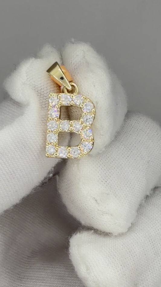10k Yellow Gold 0.5 CTW Lab Grown Diamond Fashion Initial "B" Pendant